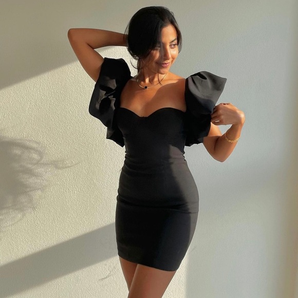 NWT Zara Ruffled Sleeve Mini Dress - Picture 4 of 17